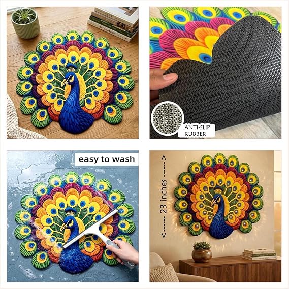 3D Peacock Floor Mat